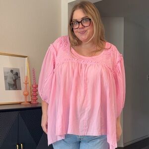 Pink cotton tunic top